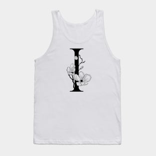 Letter I Monogram - Floral Initial Tank Top